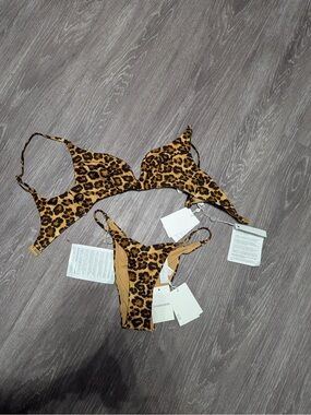 Zimmermann Leopard Print Bikini Set - Brown & Black